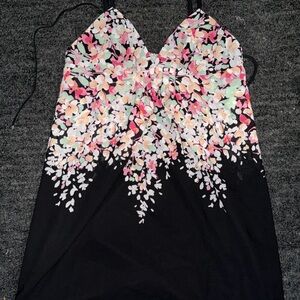 Floral Black Women's Pajama Dress